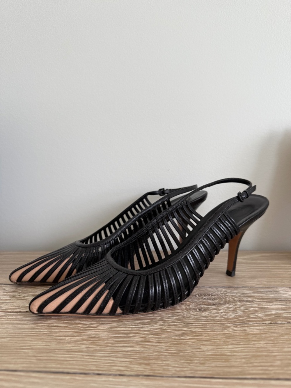 Gucci Leather Colorblock Cage Heels